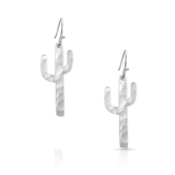 Hammered Silver Cactus Earrings.