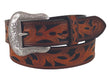Antique Tooled Leather Belt with Silver Buckle: Rugged, sophisticated, and perfect for any occasion.