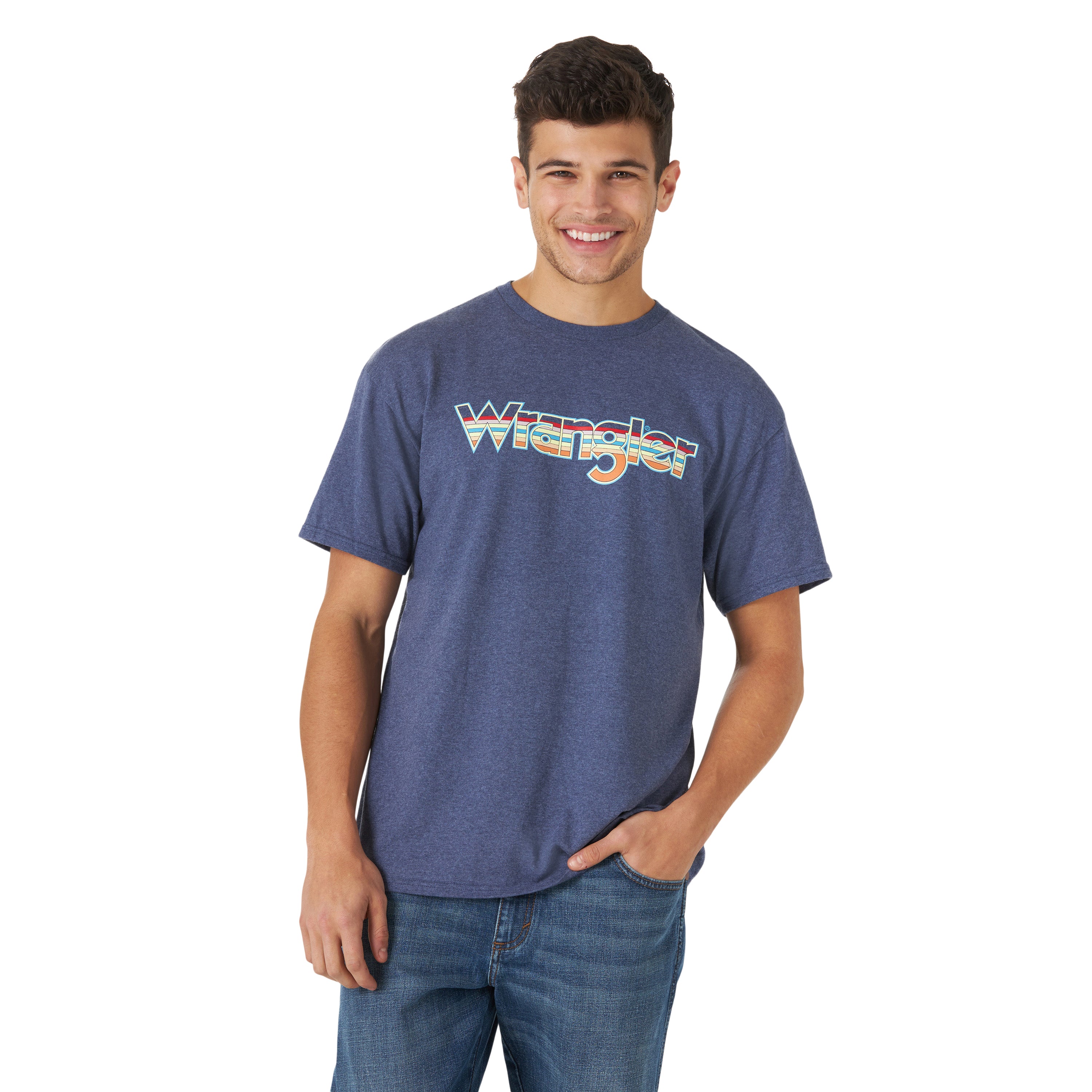 Men's Short Sleeve Serape Stripe Logo T-Shirt