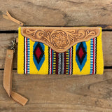 Tooled Yellow Saddle Blanket Clutch
