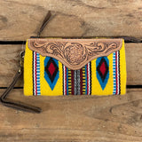 Tooled Yellow Saddle Blanket Clutch